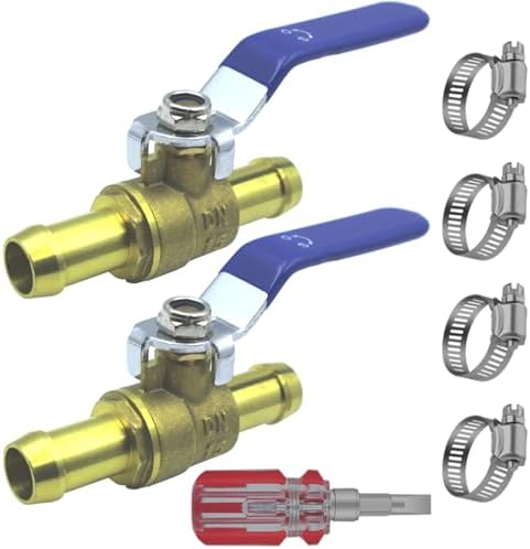 5/8" Heater Hose Shut Off Valve, 2PCS Brass 5/8" Hose Barb Shut Off Valve, 5/8