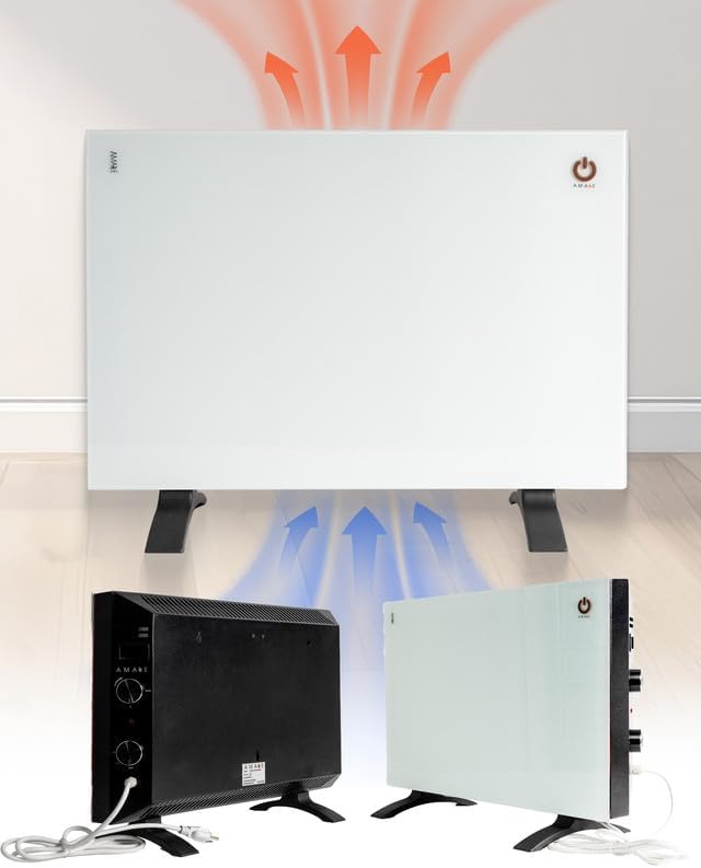 Amaze Heaters Classic Convection Panel Heater - Space Heater with Thermostat - 450/900 Dual Wattage Settings - 22”x18" With Wall Mount Kit - Ideal For Office & Home Use Up to 350 sq ft