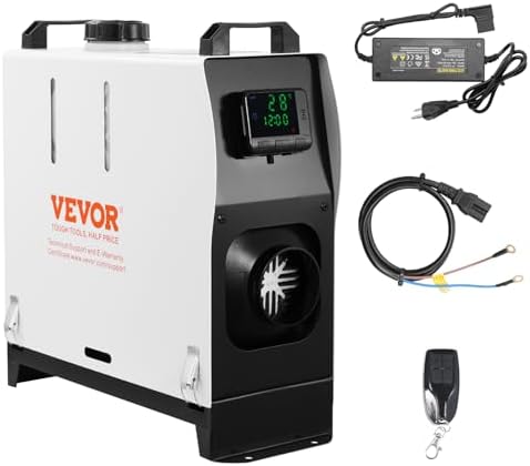 VEVOR 5-8KW Diesel Heater, Diesel Air Heater All in One with Remote Control and LCD Screen, Fast Heating Low Noise, Portable Diesel Heater for Truck Van RV Trailer Camper and Indoors