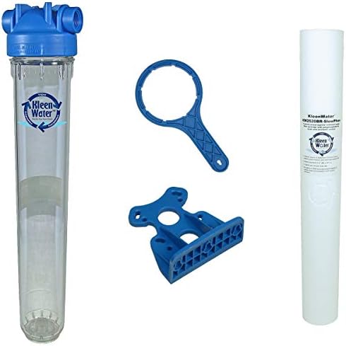 Tankless Water Heater Filter, KleenWater KW2520SCALEX Tankless Hot Water Filter System, Polyphosphate Filter for Scale Prevention