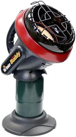 Mr. Heater F215100 MH4B Little Buddy 3800-BTU, Indoor Safe Propane Heater With ODS & Tip-Over Protection, Heating Area Up to 95 Sq. Ft - Lightweight, Medium - Black/Red