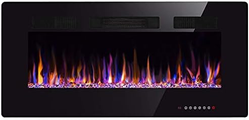Xbeauty 30 inch Wall Mounted Recessed Electric Fireplace Insert, Flush Mount Linear Fireplace, Ultra-Thin Lightweight LED Fireplace Heater, Fit 2x4&2x6 Stud w/Touch Screen,Remote Control,1500W,Black