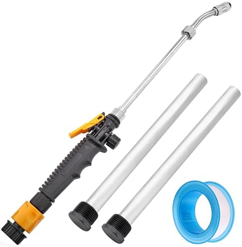 Mornajina 4 Packs RV Water Heater Anode Rod & RV Water Heater Flush Wand Kit, 9.25"L x 3/4" NPT Thread Magnesium Rod and Metal Tube Water Tank Flusher RV Hot Water Heater Anode Rod