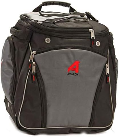 Athalon Heated Ski/Snowboard Boot Bag, Stores Gear Including Helmet, Goggles & Gloves, 12V Power, Grey & Black