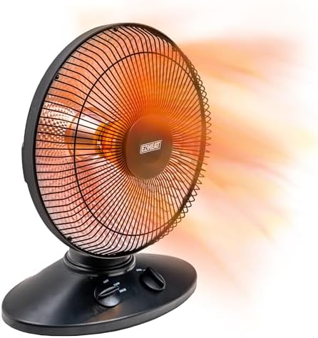 EZ-HEAT 1,000-Watt Indoor Parabolic Dish Space Heater with 70-degree Wide Oscillation and Dual Heat Settings, Adjustable Tilt, Tip Over Switch & Overheat Protection Sensor, MT-BFGD-8C