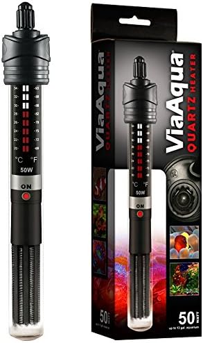 ViaAqua 50-Watt Quartz Glass Submersible Heater with Built-In Thermostat