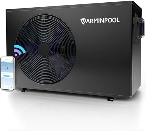 Varminpool Above Ground Pool 30000 BTU Electric Pool Heater, for Pools up to 8000 Gallons, Inground Pool Heat Pump, Control via WiFi APP, Titanium Heat Exchanger, Smart Inverter, 120V