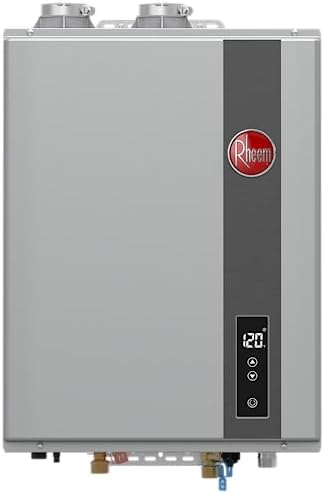 Rheem RTGH-95DVLN-3 RTGH Series 9.5 GPM 199,900 BTU 120 Volt Residential Indoor Natural Gas Tankless Water Heater Stainless Steel