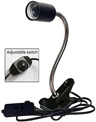 CTKcom UVA UVB Light Bulb Reptile Ceramic Heat Lamp Pet Heating Bulb Holder Clamp Lamp Fixture Heating Light Lamp For Reptiles,Aquarium Reptile Light Adjustable Habitat Lighting Stand,110V-130V(Black)