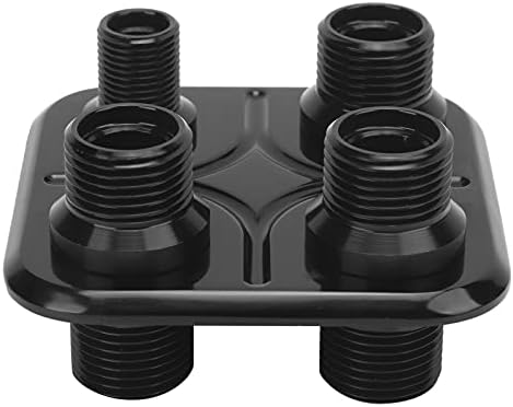 AC Line Port AC Hose Port Firewall Bulkhead, KIMISS Car 4‑Port Air Conditioning Bulkhead Hose Fitting Universal Modification Replacement for Performance(Black)