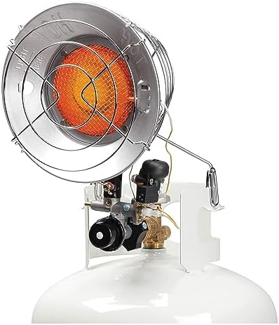 15,000 BTU Single Tank Top Portable Propane Radiant Heater,Grey/ Silver