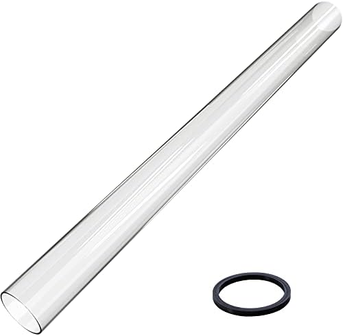 Patio Heater Glass Tube Replacement, 49.5 x 4" Patio Heater Replacement Parts with Ring, Outdoor Heater Replacement Parts for 4-Sided Pyramid Heater, Glass Tube Patio Heater for Hiland, fire sense