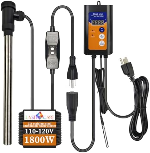 LASTINGCAPE 1800W Fully Submersible, Portable Electric Pool and Hot Tub immersion Water Heater with Temperature Control, GFCI Leakage Protection for Bathtubs, Buckets, Swimming Pool, Baptistries Pools