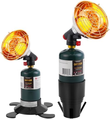 GasBRUH 2-IN-1 Portable Propane Camping Heater with Cup Holderr & Cylinder Base- Control Valve,Outdoor Golf Cart Heater 6800BTU for Most Golf Cart Yamaha and Club Car (Tank Not Included)