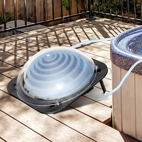 IRONMAX Solar Pool Heater, Outdoors Swimming Pool Heater with Dome Cover & Hoses Connector, Portable Solar Powered Heaters for Above/In Ground