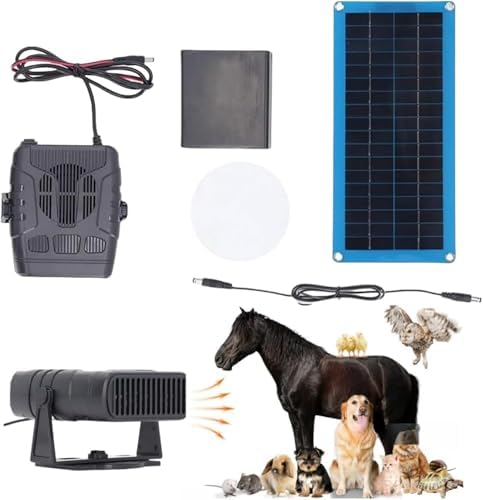 Solar Powered Heater,30W Solar Heater for Chicken Coop Dog House with Overheat Protection,Ideal for Drying Heating Pet House Warm Wind Gear