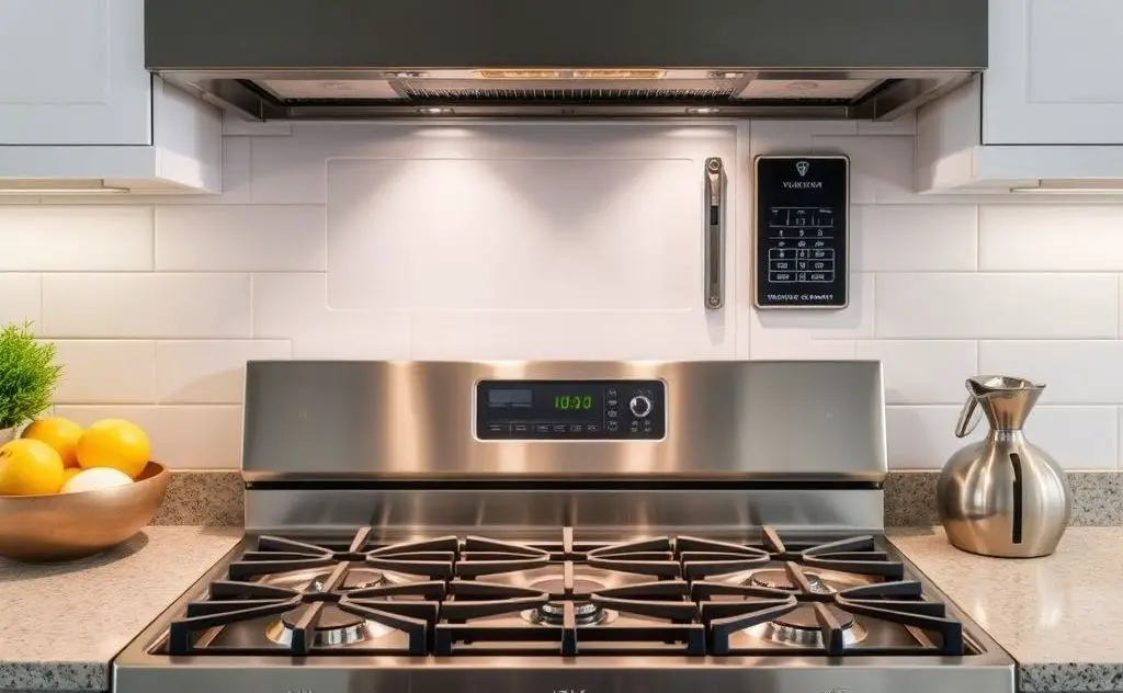 Gas stove ventilation with microwave options