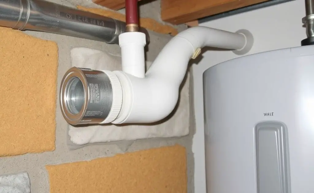 Gas water heater venting through wall materials