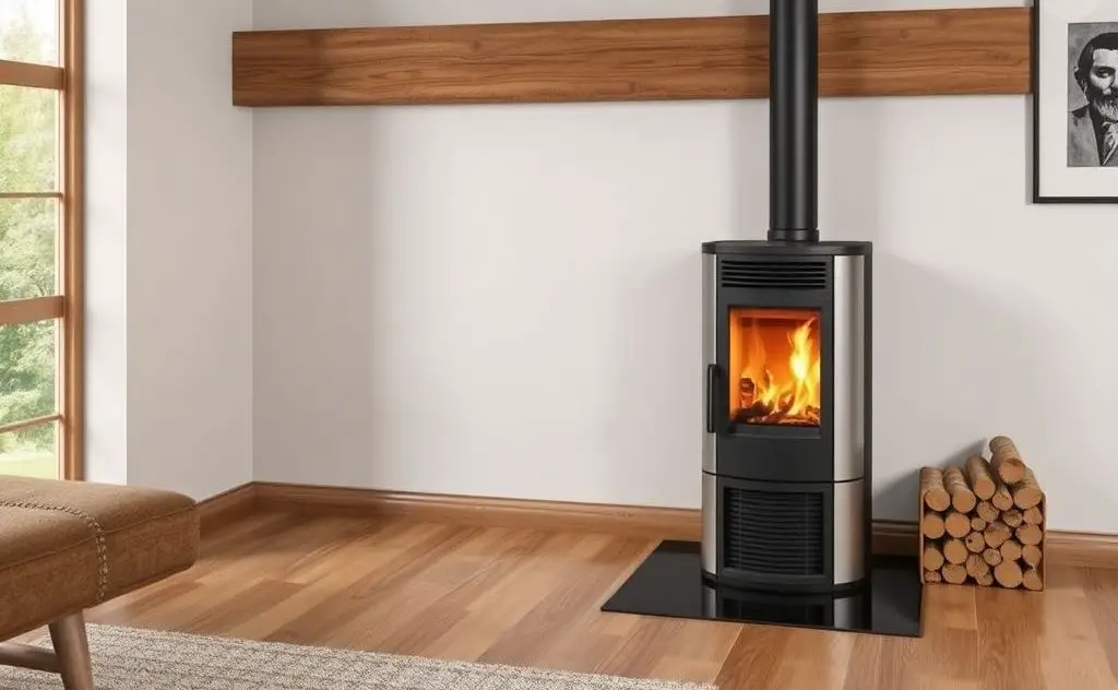 High BTU pellet stove with sleek design