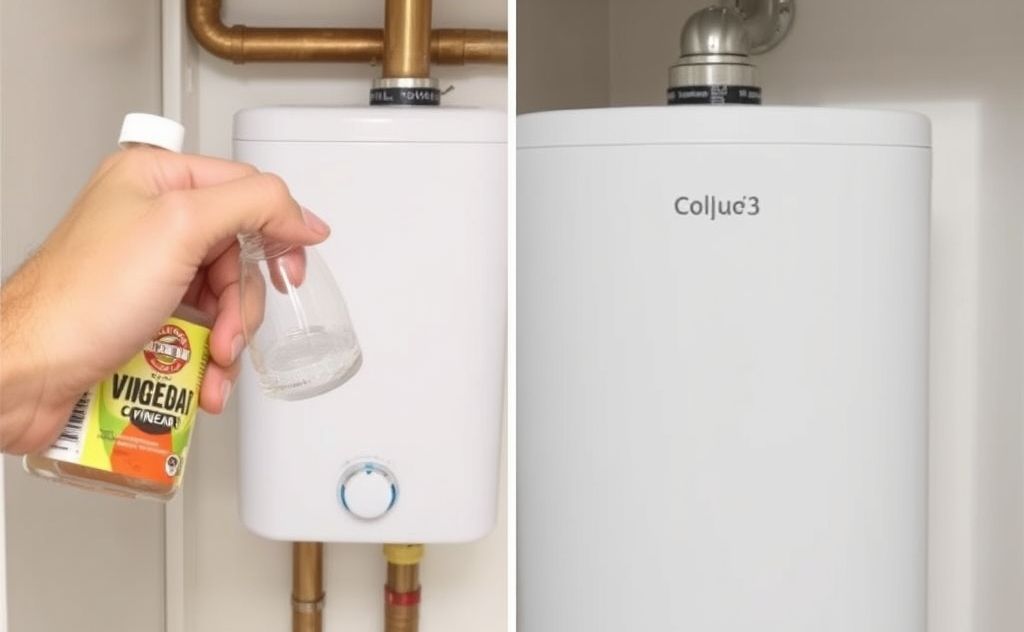 Descale tankless water heater using vinegar