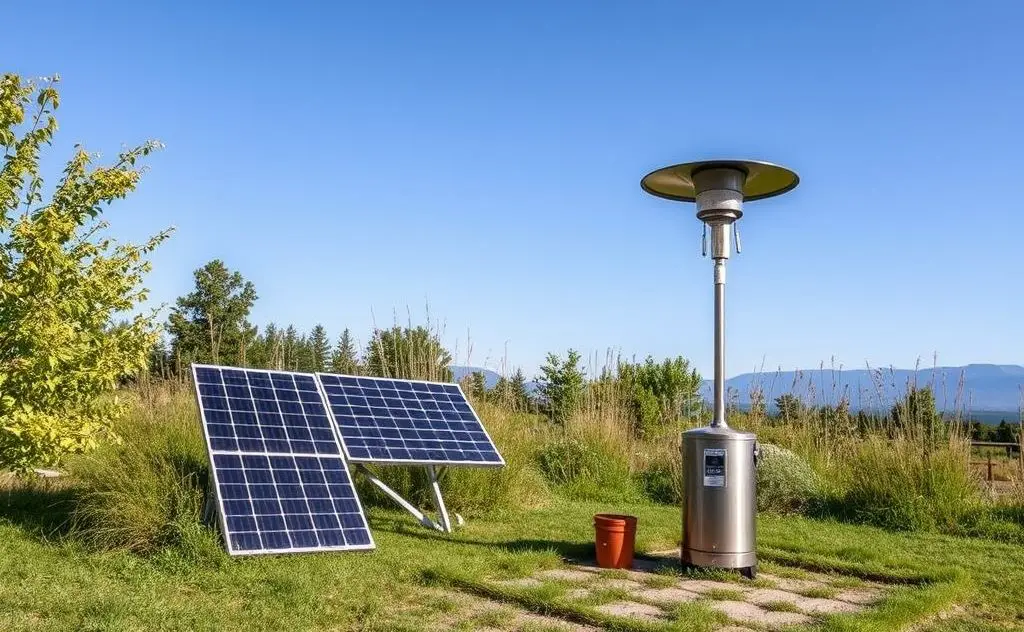 Portable solar heaters in outdoor settings