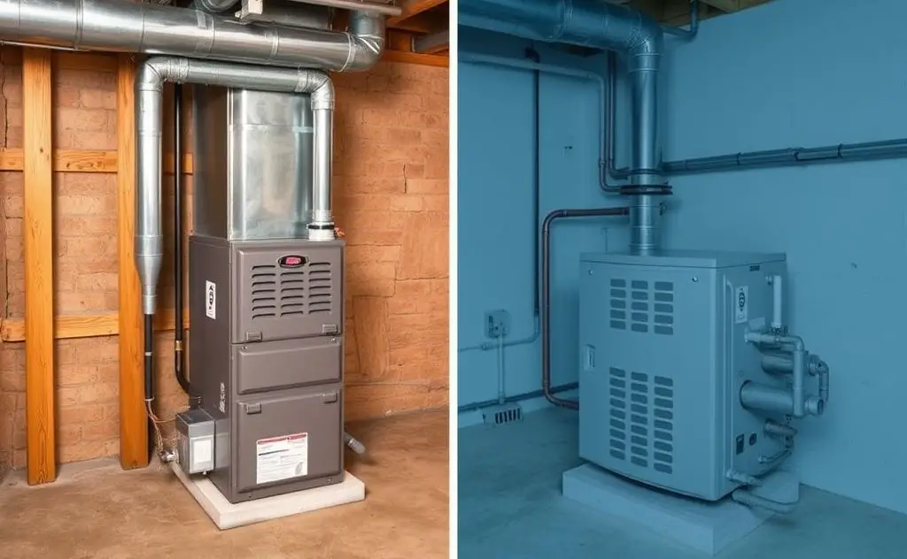 Furnace heating system with HVAC comparison