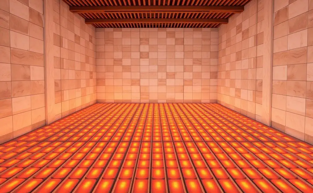 Radiant heating system with warm surfaces and comfort