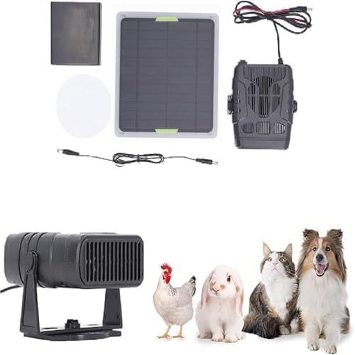 Chicken Coop Heater for Winter, Solar Powered Heater, Solar Heater for Chicken Coop Home Car Greenhouse, Solar Panel Heater with Overheating Protection for Chicken Kitten Puppy Pets