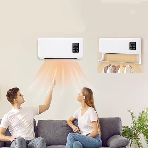 Space Heaters for Indoor Use - 3 in 1 AC Heater Combo Wall Unit Clothes Drying Rack for Bathroom Bedroom Office,RV Air Conditioner Heater Combo Wall Mounted Fans,New Home Gifts (C)