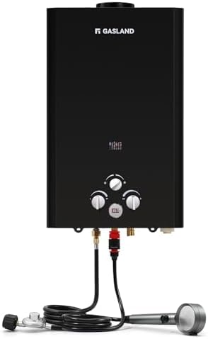 GASLAND Outdoors 16L Propane Tankless Water Heater 4.22GPM, On Demand Propane Hot Water Heater for Off Grid, Adjustable Temperature, Overheating Protection, Easy to Install, Black