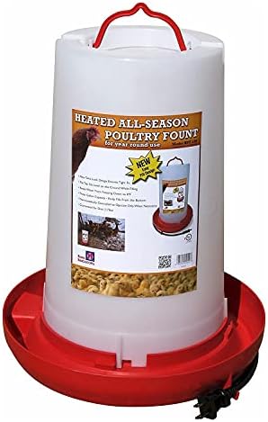 Farm Innovators Heated Chicken Waterer, Poultry Water Fountain, 3 Gallon