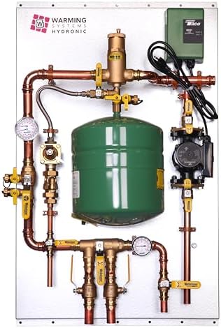 Hydronic Radiant Heat Control Panel 1-Zone - All Needed Components Assembled, Connect to Boiler and Manifold, Heated Floors, Radiant Heat, Includes Expansion Tank, Pumps, Air Separator, and more