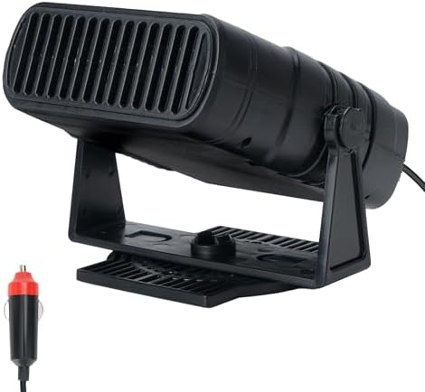 OAOJUBR 12V car heater, portable car windshield heater, 120W plug-in cigarette lighter defroster, 2-in-1 fast heating/cooling function, detachable air heater