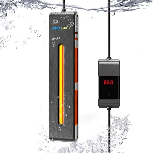 AQUASMITH Aquarium Heater,200W Fish Tank Heater,Suitable for 50-60 Gallon Fish Tank,Dual-chip Intelligent Temperature Control,Has a Variety of Intelligent Security Protection Functions
