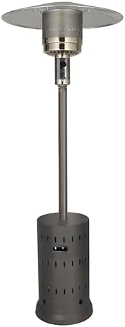 Outdoor Natural Gas Patio Heater, 45,000 BTU, XL-Series, Propane Heater, Anti-Tilt Safety Shut-Off, Portable Heater, Includes Drink Table & Wheels, Residential & Commercial Matte Mocha 89" Tall