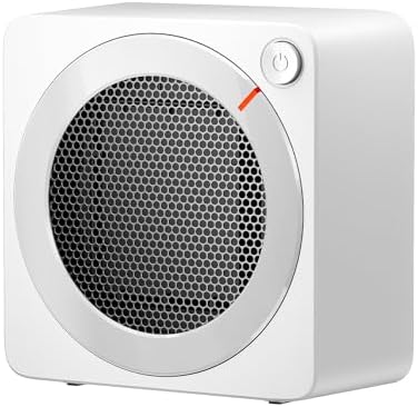 Gaiatop Mini Space Heater, Lightweight PTC Ceramic Fast Heating 500W Energy Efficient for Indoor Use, Overheating & 45° Tip-Over Protection, Portable Desk Electric Heaters for Office Home White