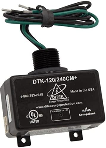 DITEK DTK-120/240CM+ Surge ARRESTOR, Parallel Protector, Multi-Purpose, NEMA 4X, UL1449 Listed, SPD, Type 1, 2W(+G), 120/240VAC
