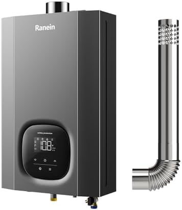 Ranein Propane Gas Tankless Water Heater with Vent Pipe, Indoor Max 4.3 GPM, 100,000 BTU Instant Hot Water Heater