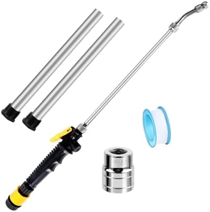 5 Pack RV Water Heater Anode Rod & RV Water Heater Flush Wand with Hex Wrench Socket Removal Tool, 9.25"L x 3/4" NPT Aluminum RV Hot Water Heater Anode Rod for Suburban, Mor-Flo, Extends RV Tank Life