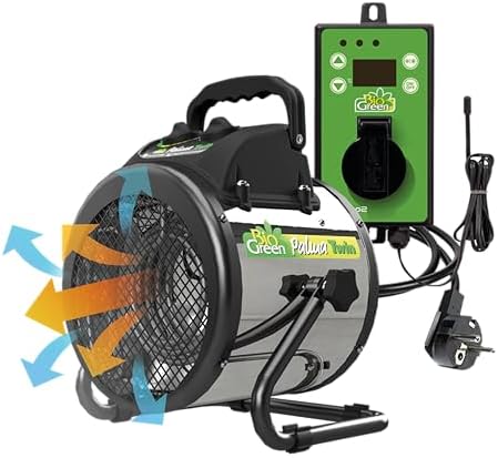 Bio Green PAL 2.0/USDT Palma Greenhouse Heater incl. Digital Thermosta, 11 x 8 x 12.5" / 280 x 195 x 315 mm