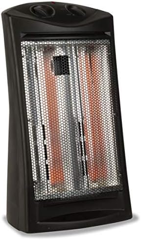 BLACK+DECKER Infrared Radiant Quartz Tower Heater, 1500W Space Heater with Adjustable Thermostat, Portable Heater with 2 Settings, Personal Heater for Home and Office, BHTI06, Black