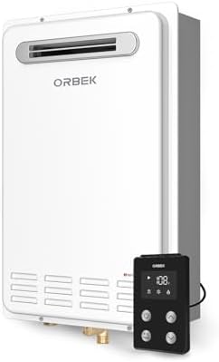 Propane Tankless Water Heater Outdoor - ORBEK 120,000 BTU Up to 5.1 GPM Outdoor Installation - CSA Certified On-Demand Instant hot Water Heater 3/4" NPT Connector Size