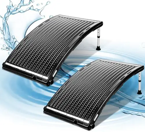 Aukivon 2025 Upgraded Solar Pool Heater with Adjustable Support Feet, Inground Pool Solar Heater, Above Ground Pool Heater, Solar Water Heater, Pool Heater for Above Ground Pool（2 Set）