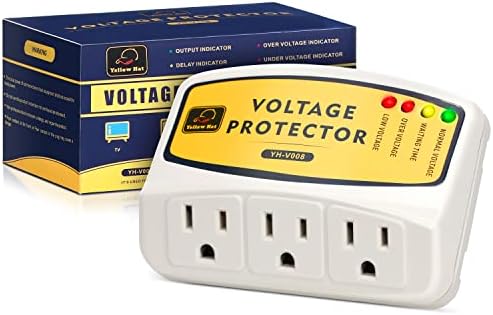 Voltage Protector 120V 12A 1440W, 3 Outlets Surge Protector for Refrigerator, Water Heater and Home Appliance ect