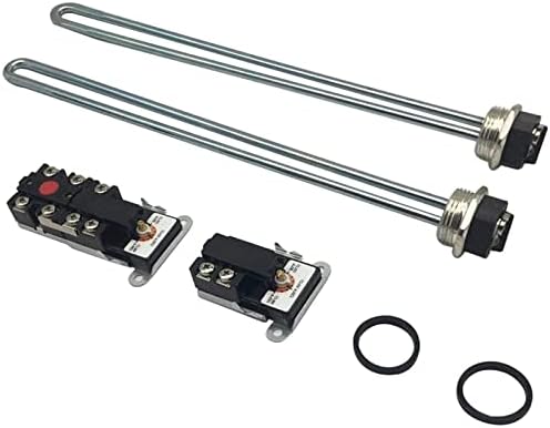 Electric Water Heater Tune-Up Kit, Includes Two 4500W 240V Water Heater Elements, Upper Thermostat, Lower Thermostat, Two Elements Gaskets