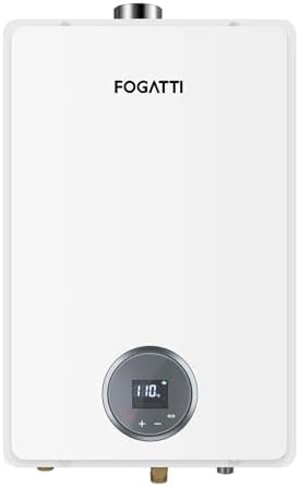 FOGATTI Propane Tankless Water Heater - Indoor Installation Up to 7.5 GPM, White Instant Hot On Demand Water Heater for Whole House and Commercial Use, InstaGas Comfort 170 Series