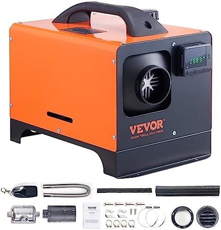 VEVOR 8KW Diesel Heater, Diesel Heater All in One with Remote Control and LCD Screen, Parking Bunk Heater, Fast Heating Low Noise, Portable Diesel Heater for Truck Van RV Trailer Camper and Indoors