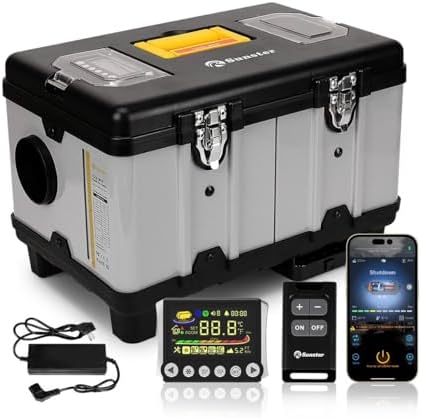 8KW toolbox TB10 ALL IN ONE diesel air heater AC110V DC12V 24V, with Altitude Mode portable parking heater, One click direct switch, Bluetooth APP control, for cars trucks RV campers tent garage home