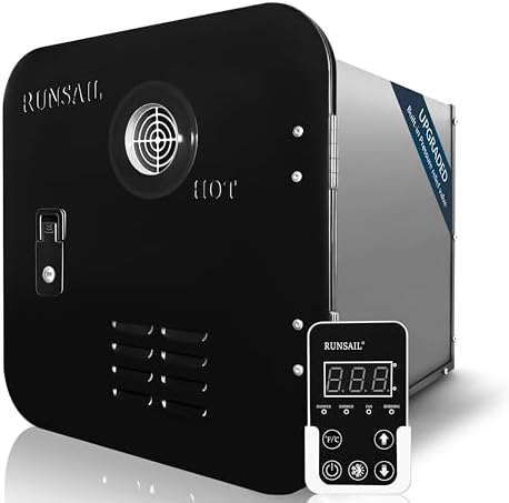 RUNSAIL® [Upgraded Version] RV Tankless Water Heater, 65,000 BTU,Max 3.96 GPM, 15 x 15 Inches Black Door, Build-in Pressure Relief Valve, Winter-Summer Mode Can be Switched Manually or Automatically