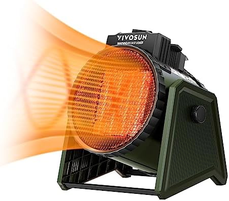 VIVOSUN Portable Greenhouse Heater, 1500W/750W Electric Heater, 3 Modes for Fast Heating, Overheat Protection, Dustproof Design for Grow Tents, Patios & Outdoors